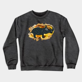 Cute rhino with abstract background Crewneck Sweatshirt